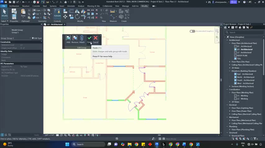 Relocating a garage, kitchen and family area